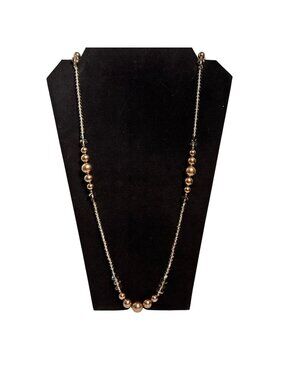 Sterling Silver Clear And Tope Beaded Necklace (6352)